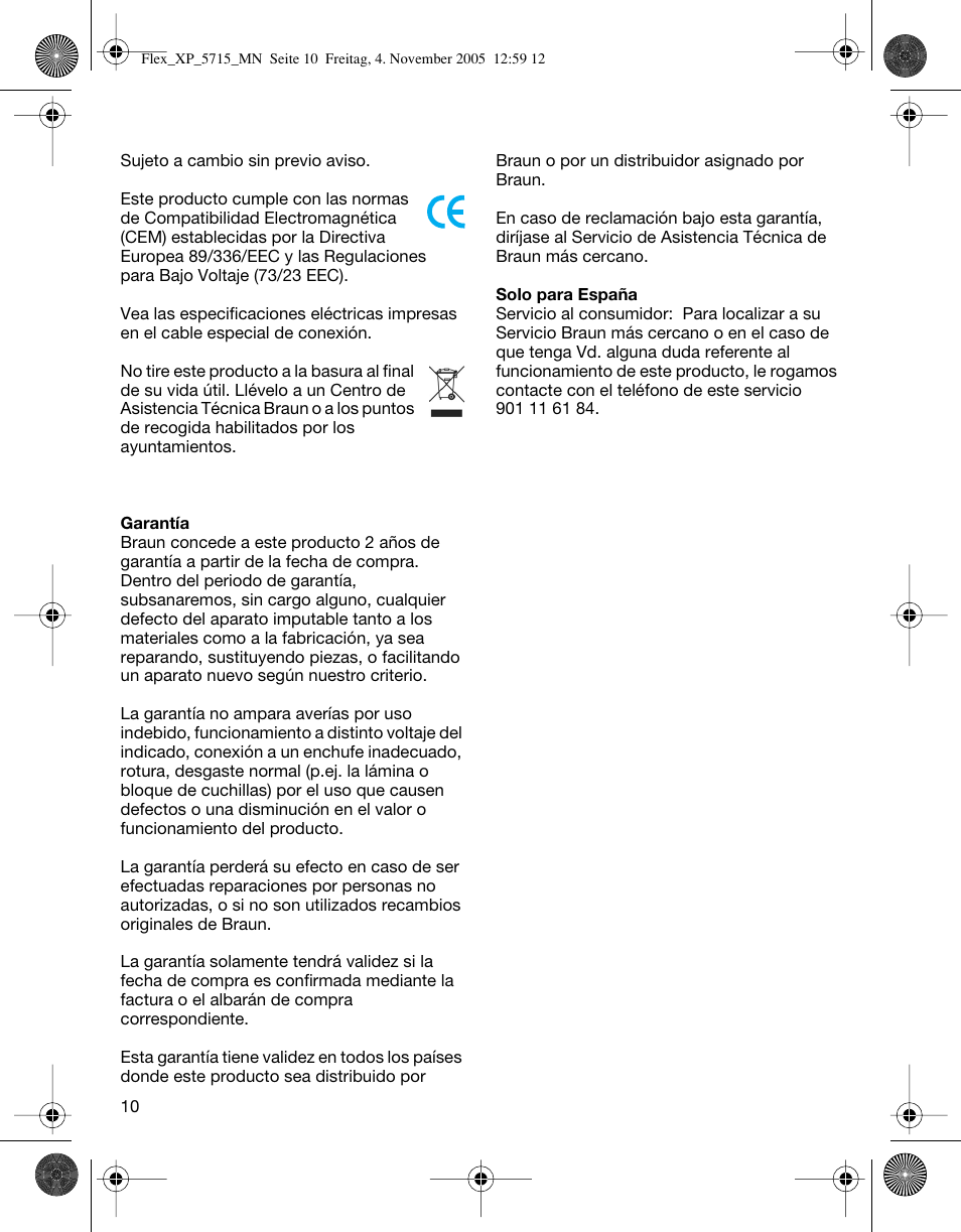 Braun 5715 Flex XP II User Manual | Page 10 / 28