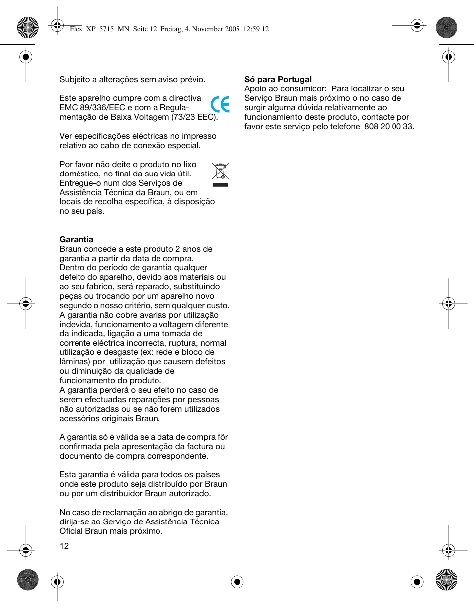 Braun 5715 Flex XP II User Manual | Page 12 / 28