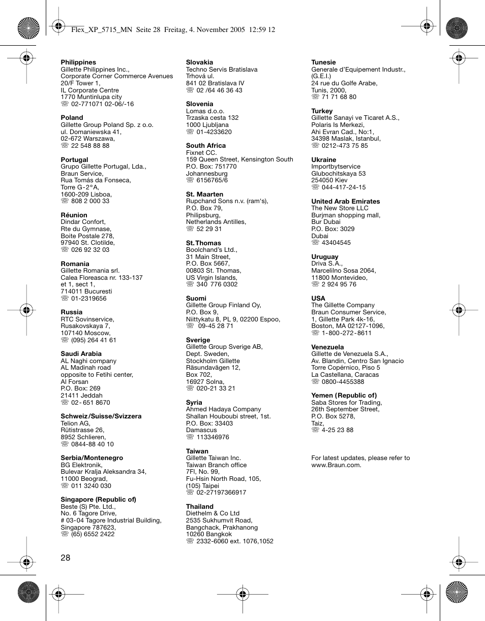Braun 5715 Flex XP II User Manual | Page 28 / 28