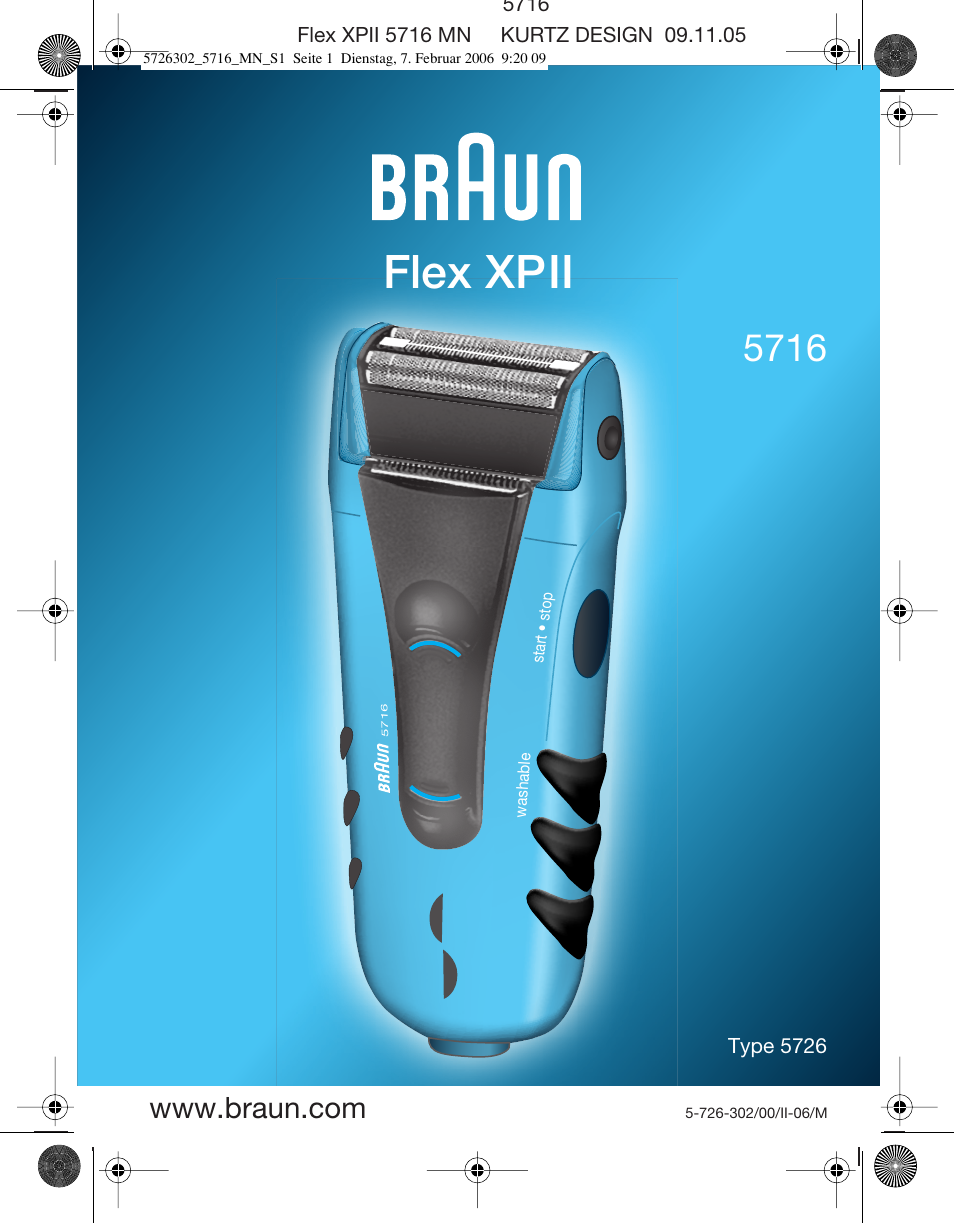 Braun 5716 Flex XP II User Manual | 28 pages