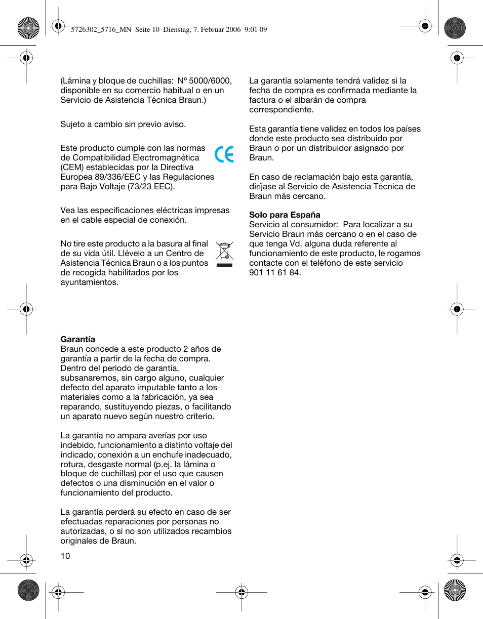 Braun 5716 Flex XP II User Manual | Page 10 / 28