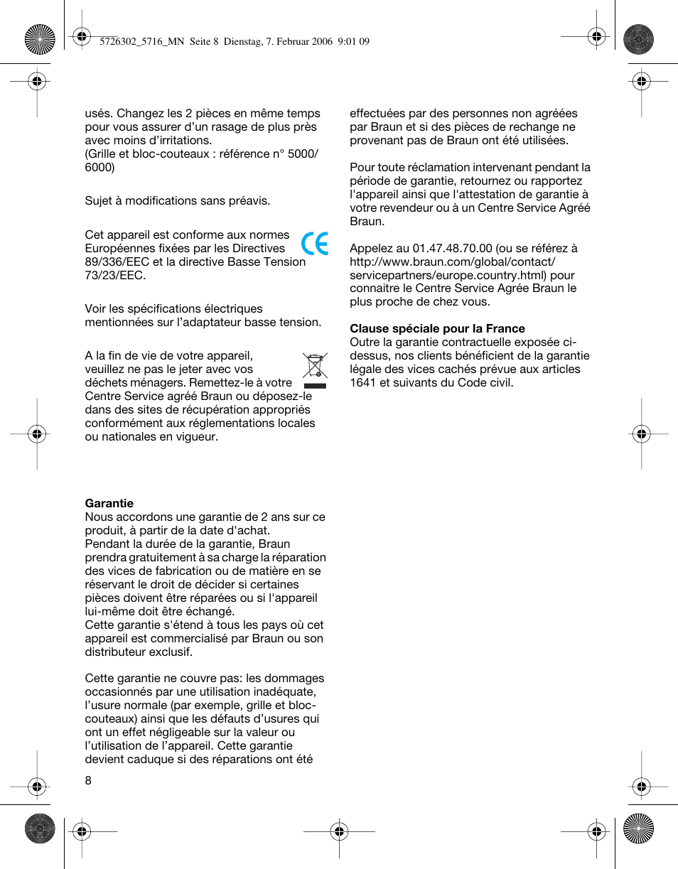 Braun 5716 Flex XP II User Manual | Page 8 / 28