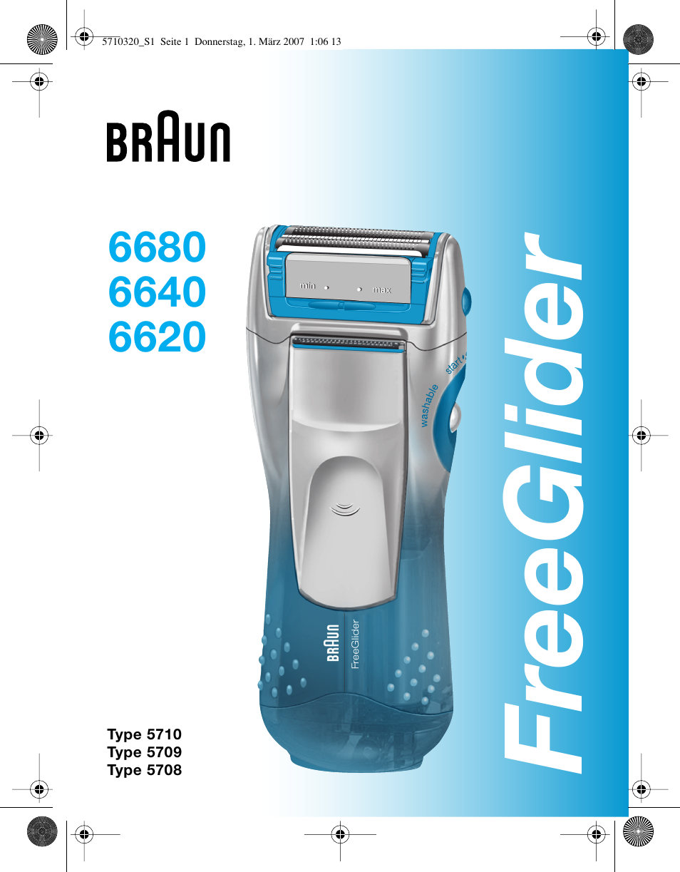 Braun 6620 FreeGlider  EU User Manual | 99 pages