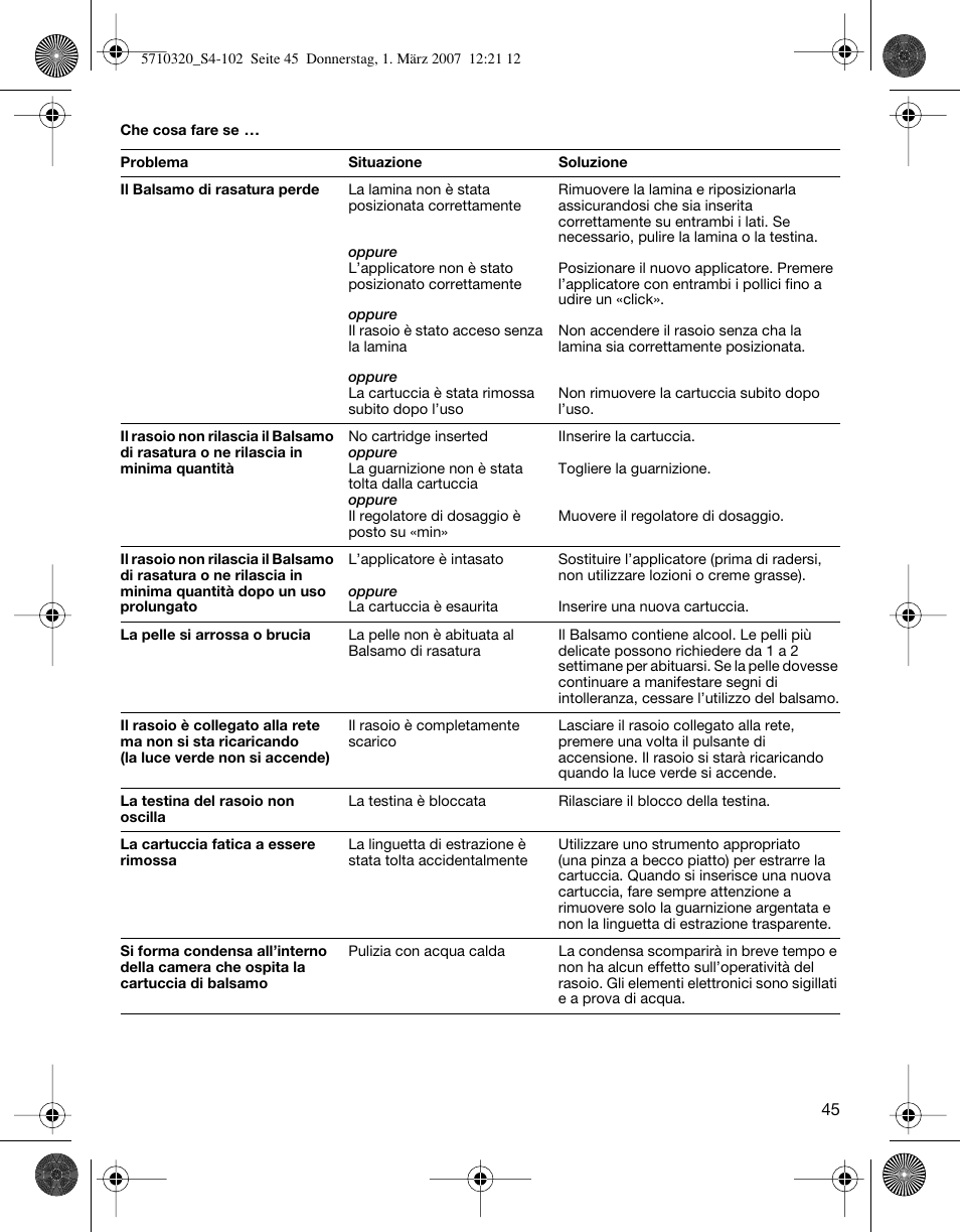 Braun 6620 FreeGlider  EU User Manual | Page 45 / 99