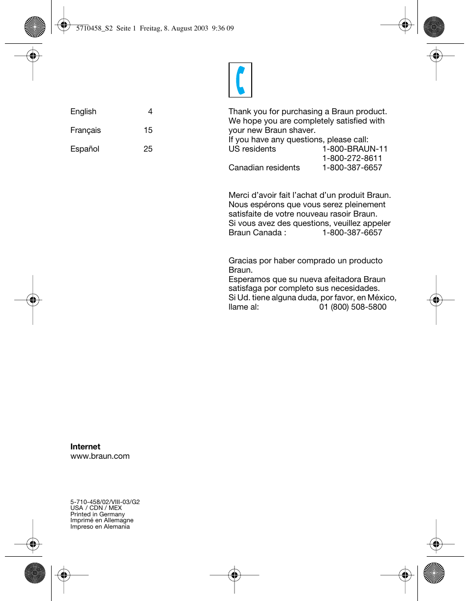 Braun 6690 FreeGlider User Manual | Page 2 / 34