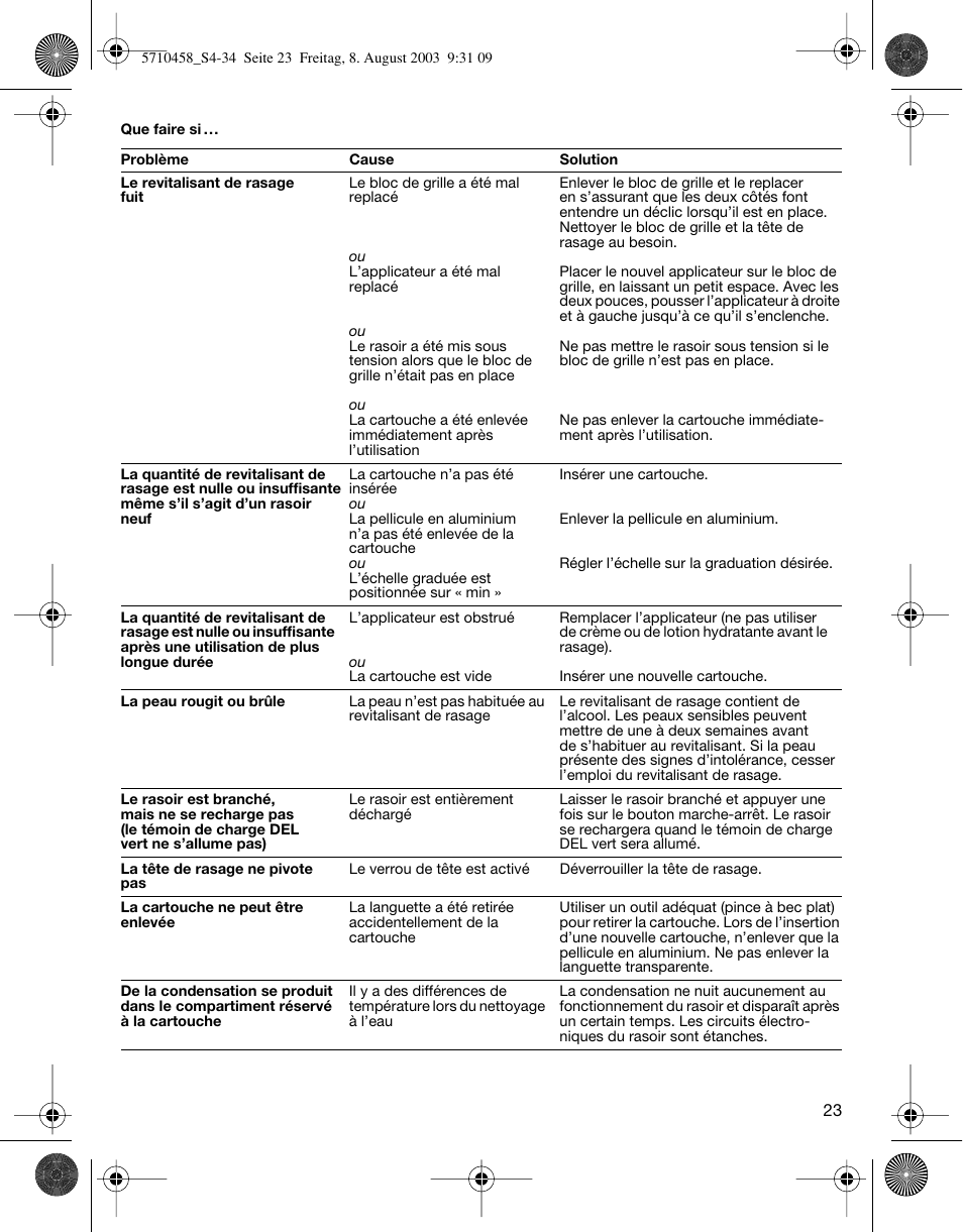 Braun 6690 FreeGlider User Manual | Page 23 / 34