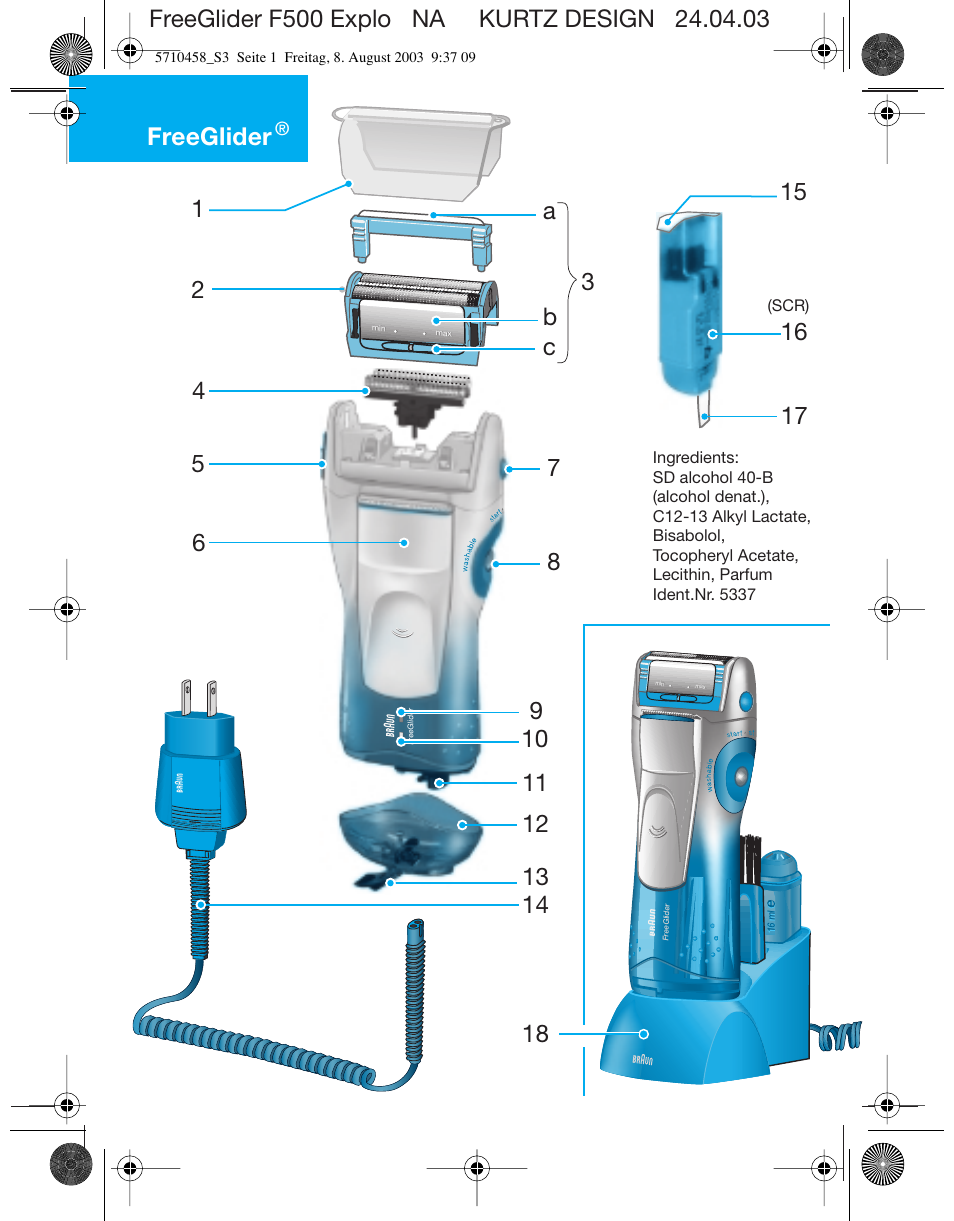 Freeglider 1 2 7 3, B c a | Braun 6690 FreeGlider User Manual | Page 3 / 34