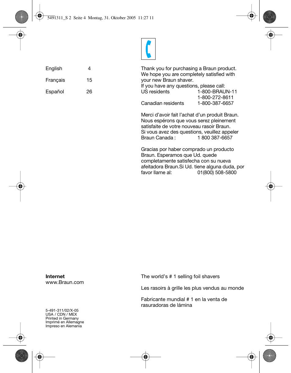 Braun 7680 SyncroPro System User Manual | Page 2 / 37