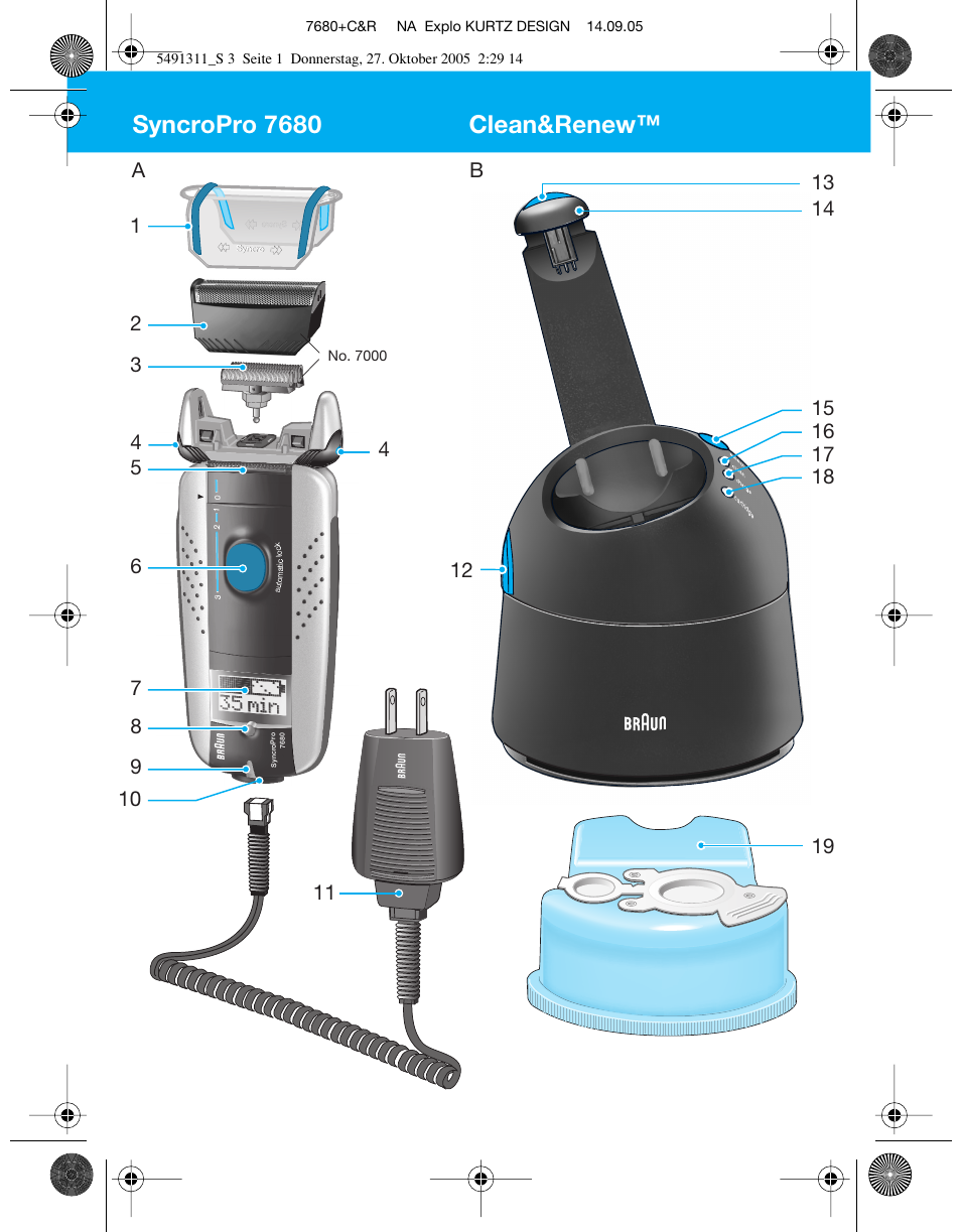 Syncropro 7680, Clean&renew | Braun 7680 SyncroPro System User Manual | Page 3 / 37