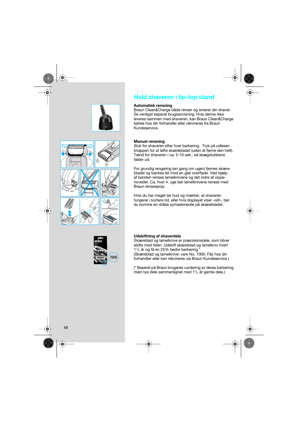 Hold shaveren i tip-top stand | Braun 7690 Syncro System Smart Logic User Manual | Page 48 / 79