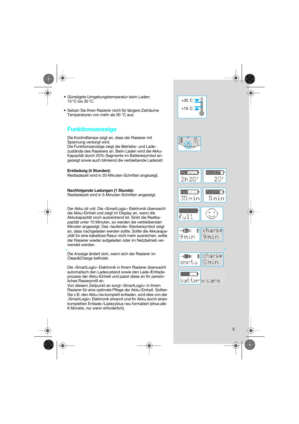 Funktionsanzeige | Braun 7690 Syncro System Smart Logic User Manual | Page 5 / 79