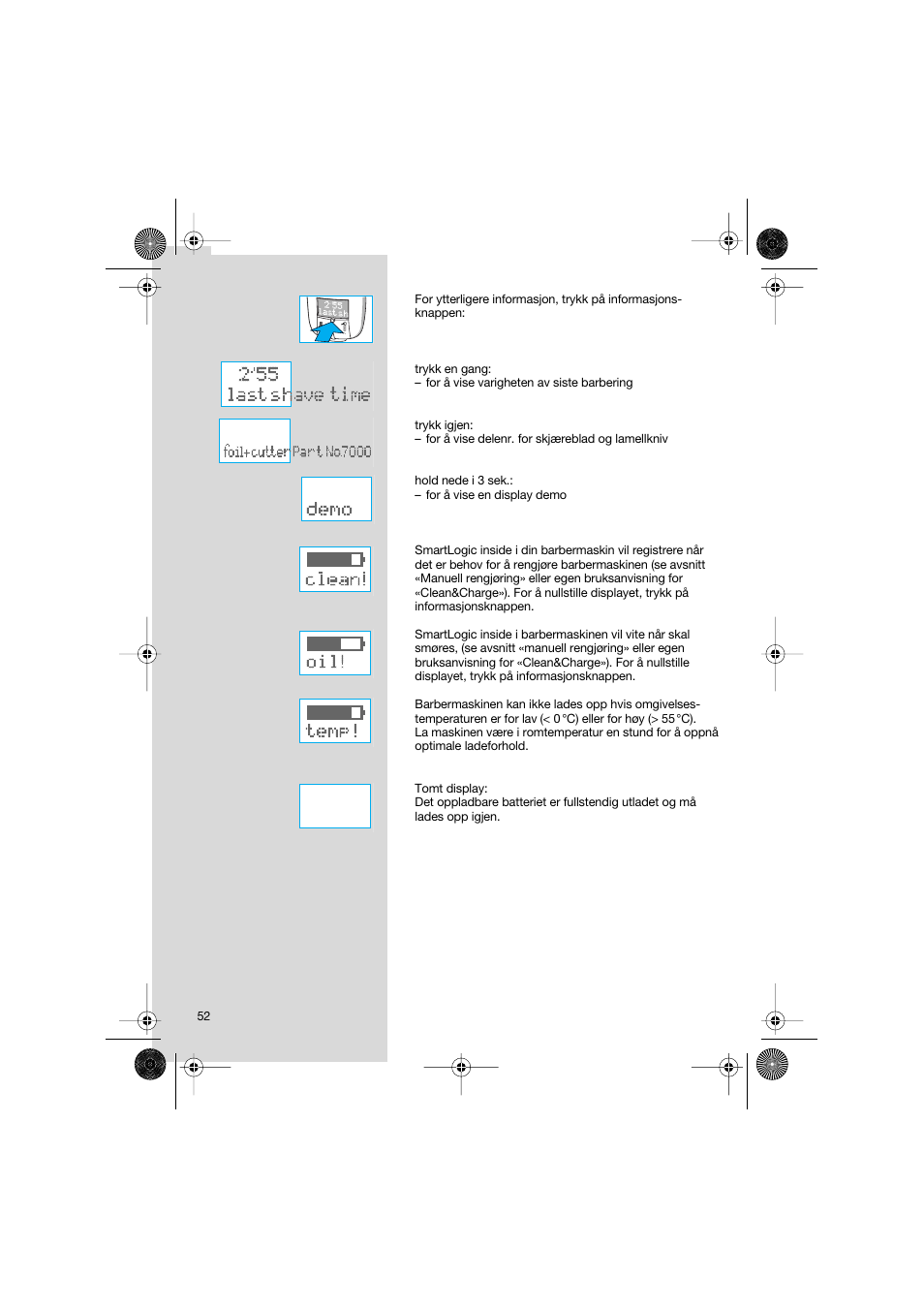 Braun 7690 Syncro System Smart Logic User Manual | Page 52 / 79
