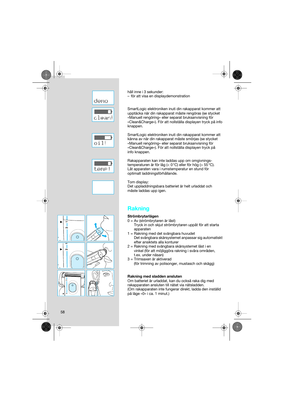 Rakning | Braun 7690 Syncro System Smart Logic User Manual | Page 58 / 79