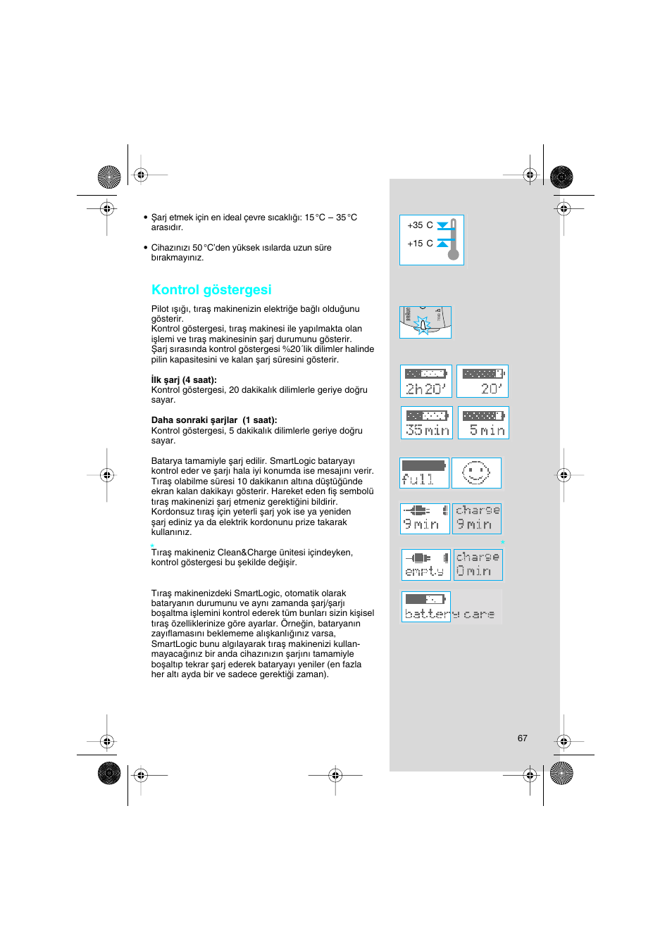 Kontrol göstergesi | Braun 7690 Syncro System Smart Logic User Manual | Page 67 / 79