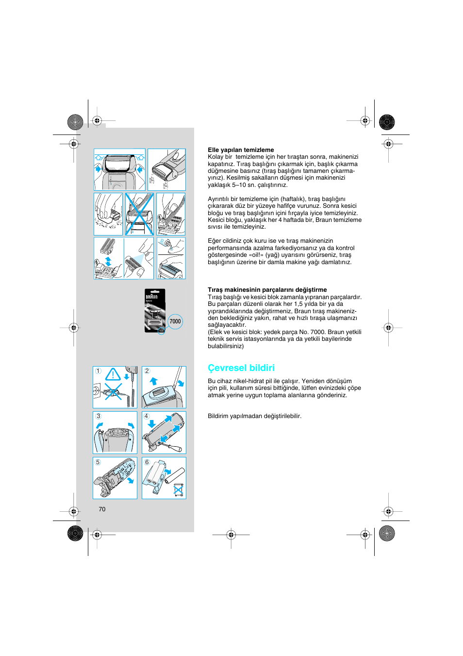 Çevresel bildiri | Braun 7690 Syncro System Smart Logic User Manual | Page 70 / 79