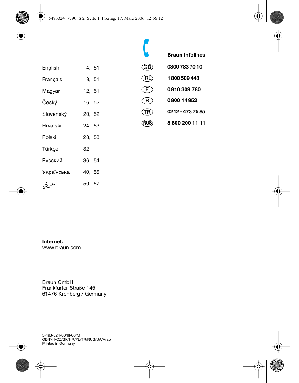 Braun 7785 SyncroPro  FR User Manual | Page 2 / 57