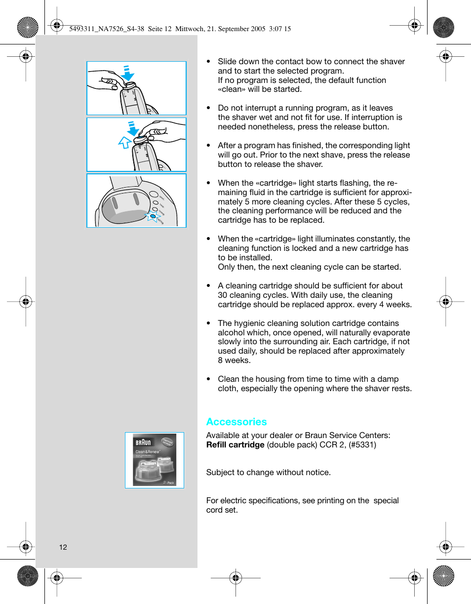 Accessories | Braun 7526 SyncroPro System User Manual | Page 12 / 35