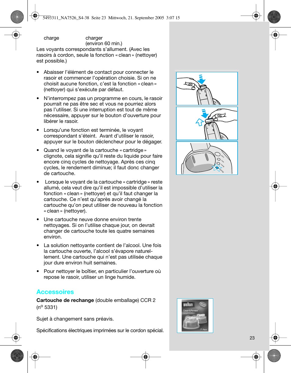 Accessoires | Braun 7526 SyncroPro System User Manual | Page 23 / 35