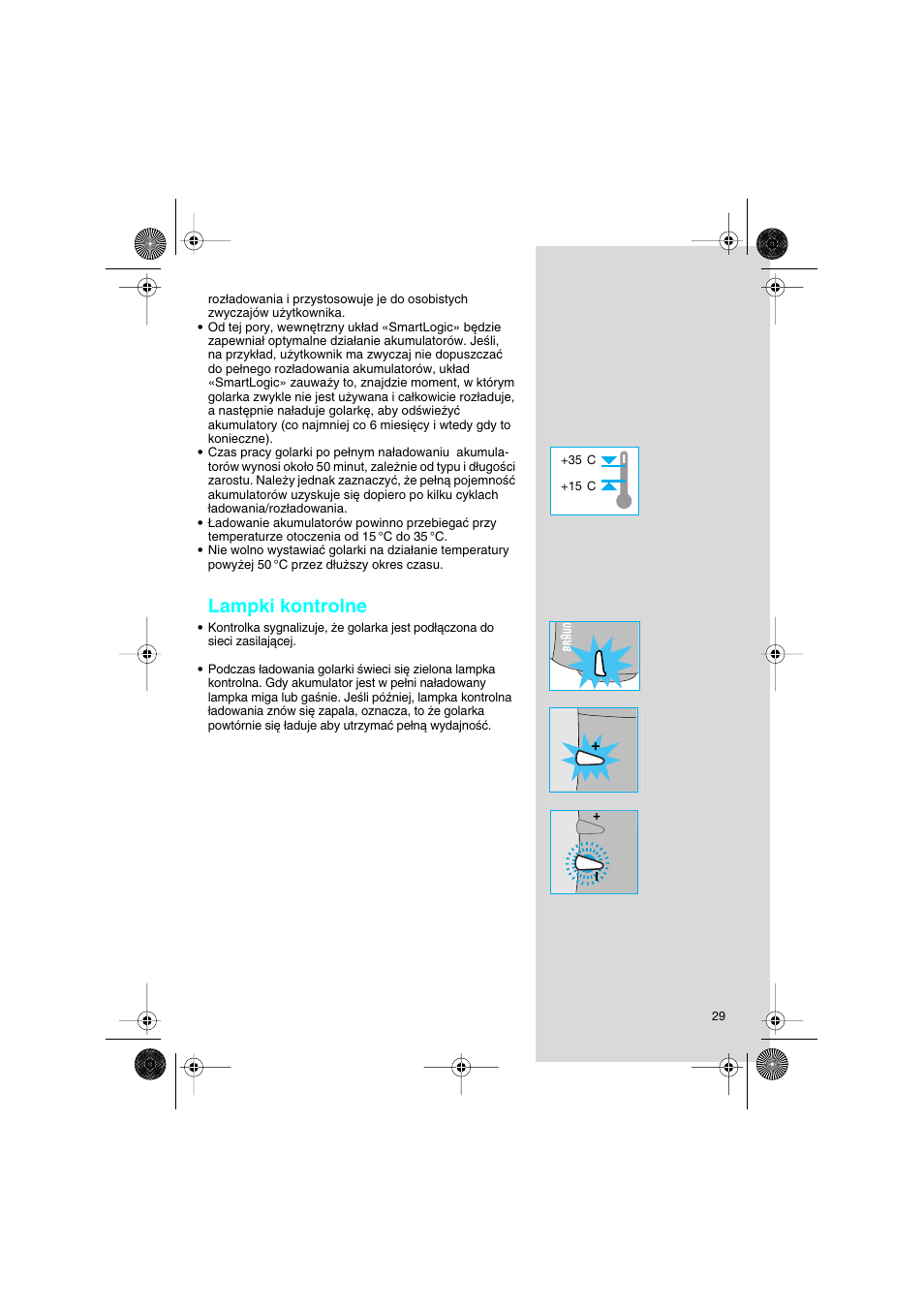 Lampki kontrolne | Braun 7630 Syncro System Smart Logic User Manual | Page 29 / 63