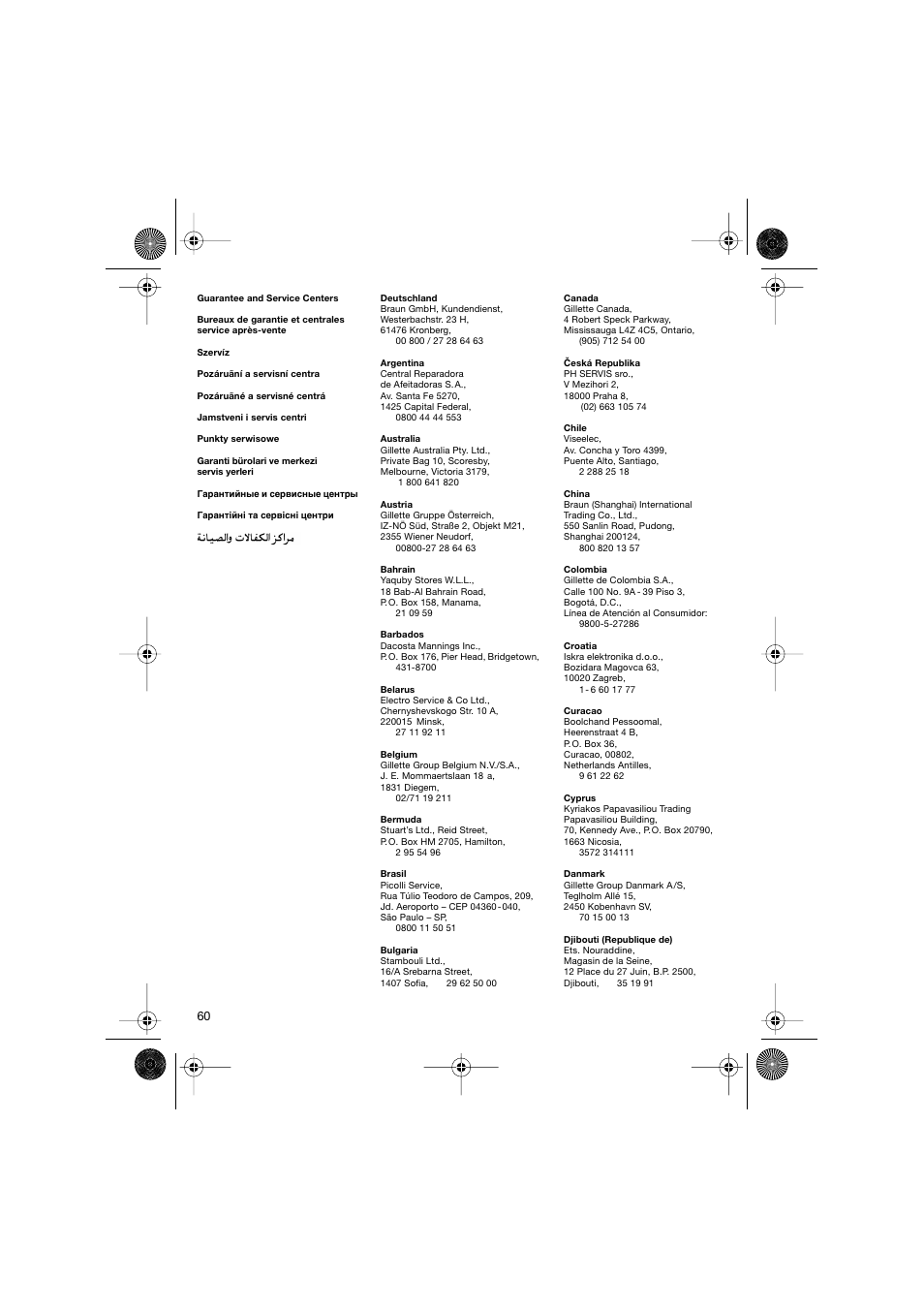 Braun 7630 Syncro System Smart Logic User Manual | Page 60 / 63