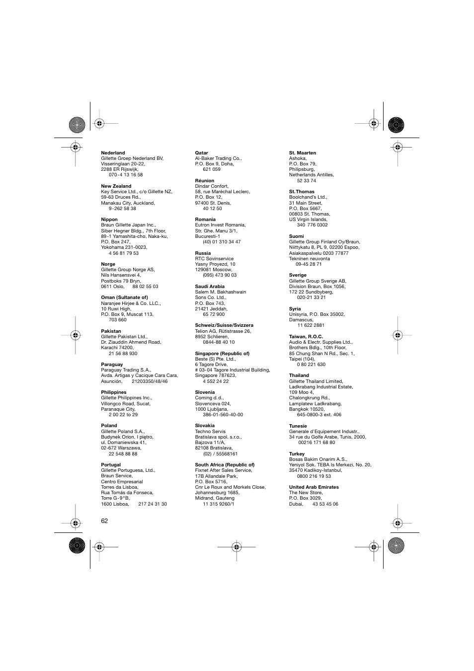 Braun 7630 Syncro System Smart Logic User Manual | Page 62 / 63
