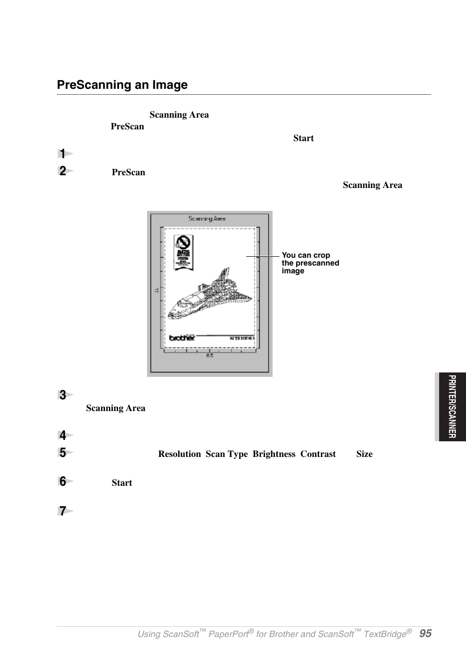 Prescanning an image | Brother MFC-9030 User Manual | Page 104 / 166