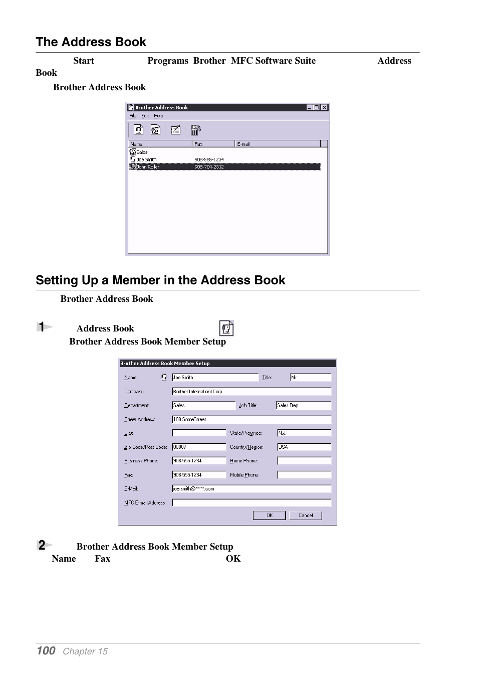 The address book, Setting up a member in the address book | Brother MFC-9030 User Manual | Page 109 / 166