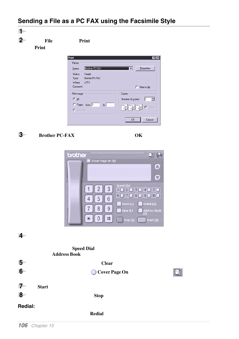 Redial | Brother MFC-9030 User Manual | Page 115 / 166