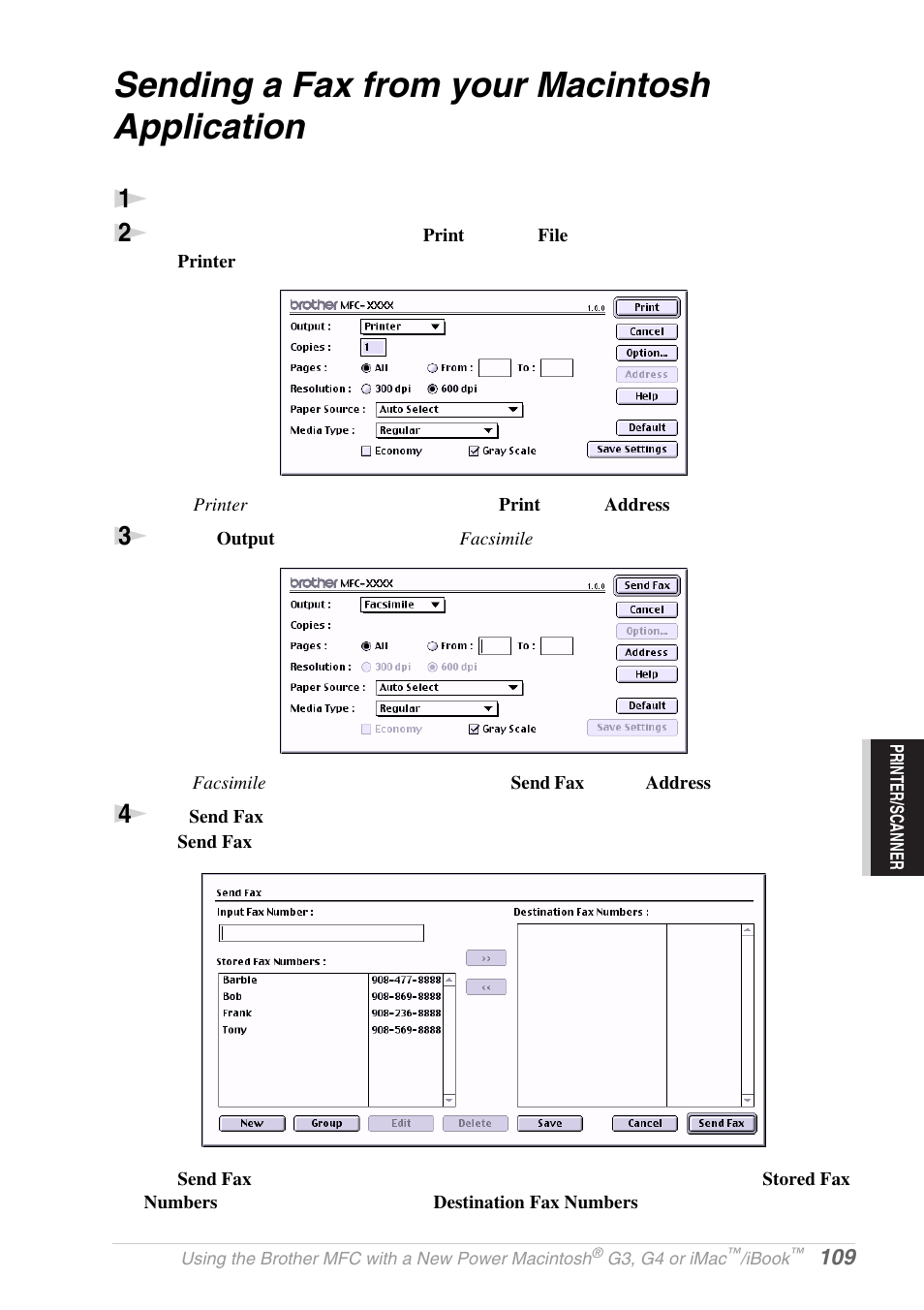 Sending a fax from your macintosh application | Brother MFC-9030 User Manual | Page 118 / 166