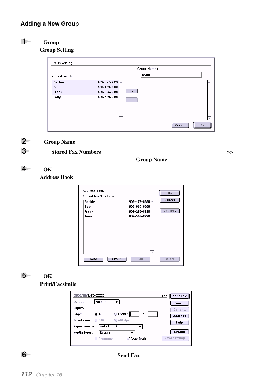 Adding a new group | Brother MFC-9030 User Manual | Page 121 / 166