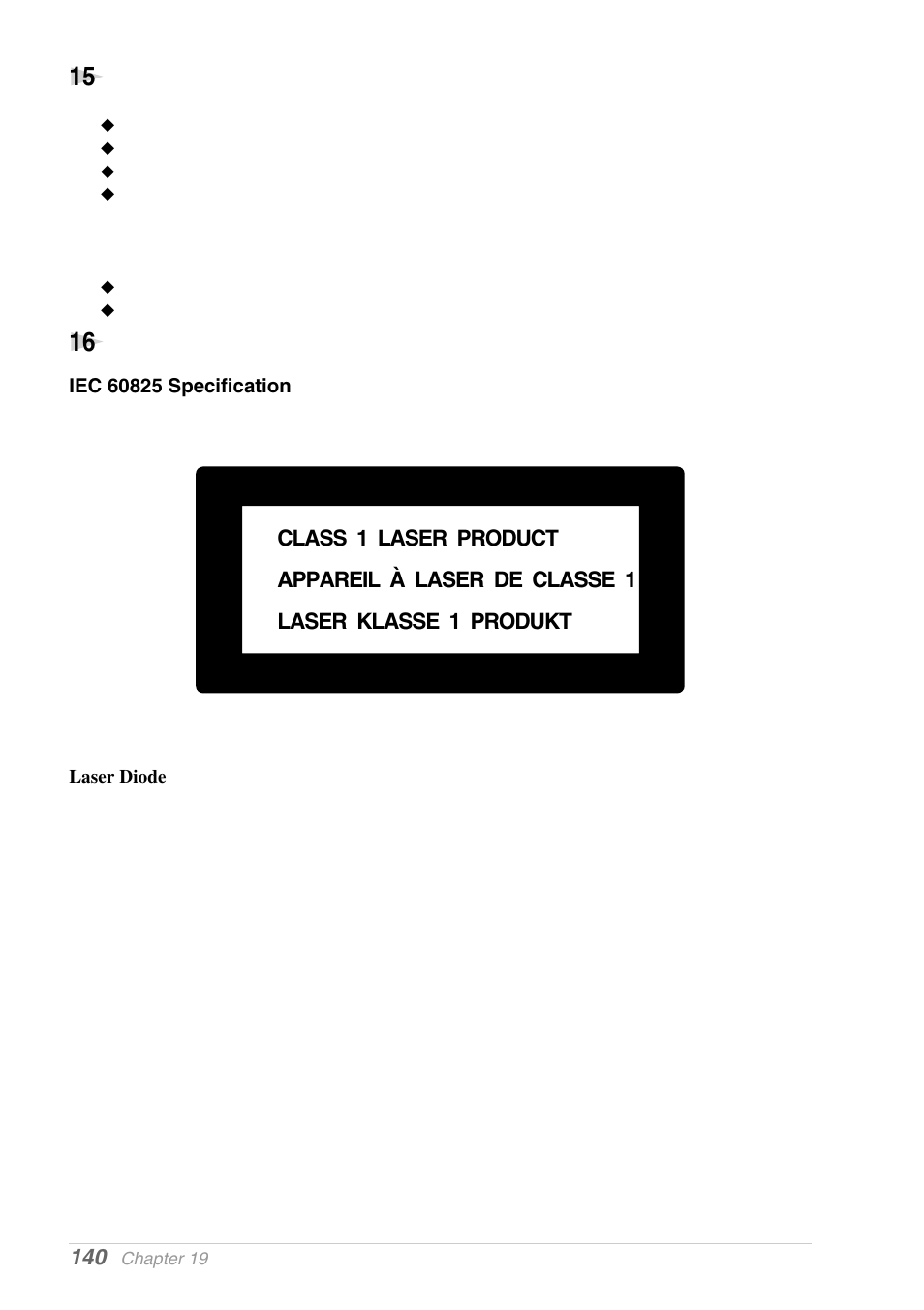 Iec 60825 specification | Brother MFC-9030 User Manual | Page 149 / 166