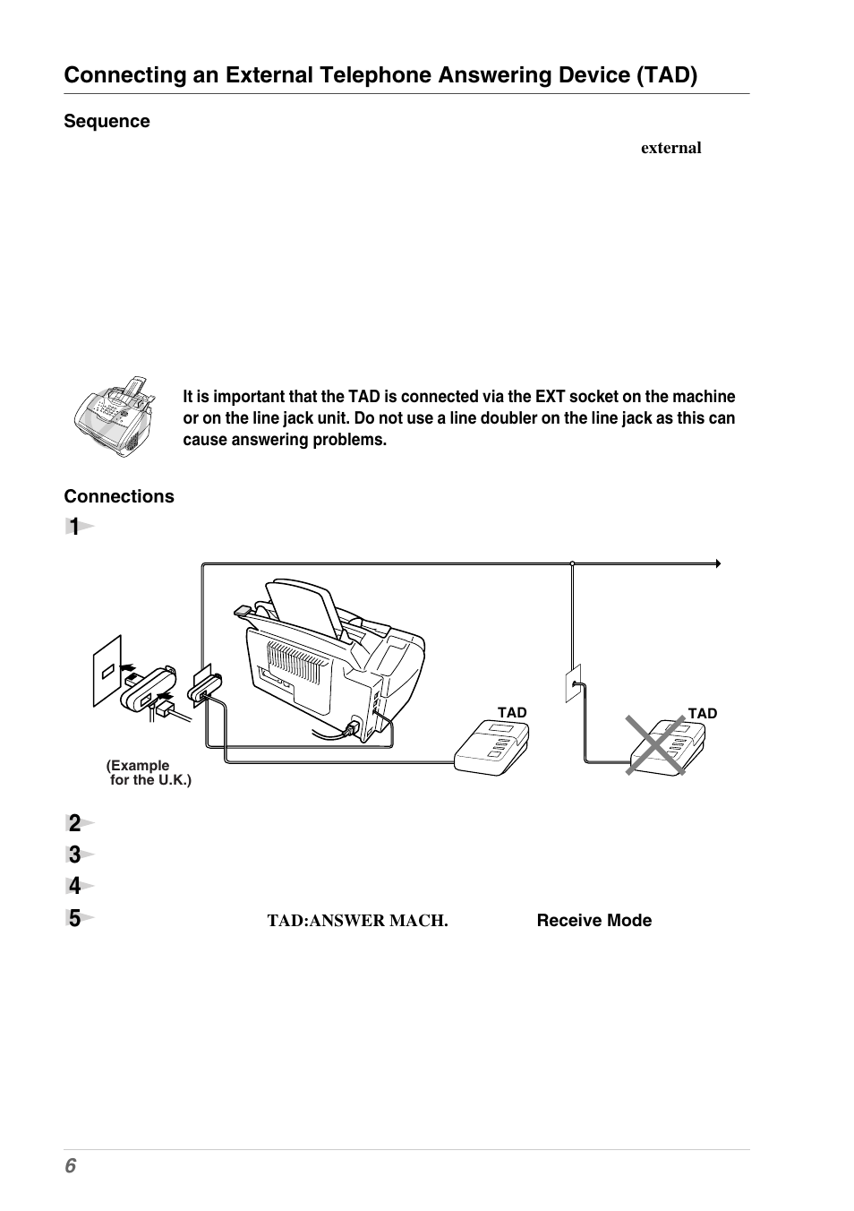 Sequence, Connections | Brother MFC-9030 User Manual | Page 15 / 166