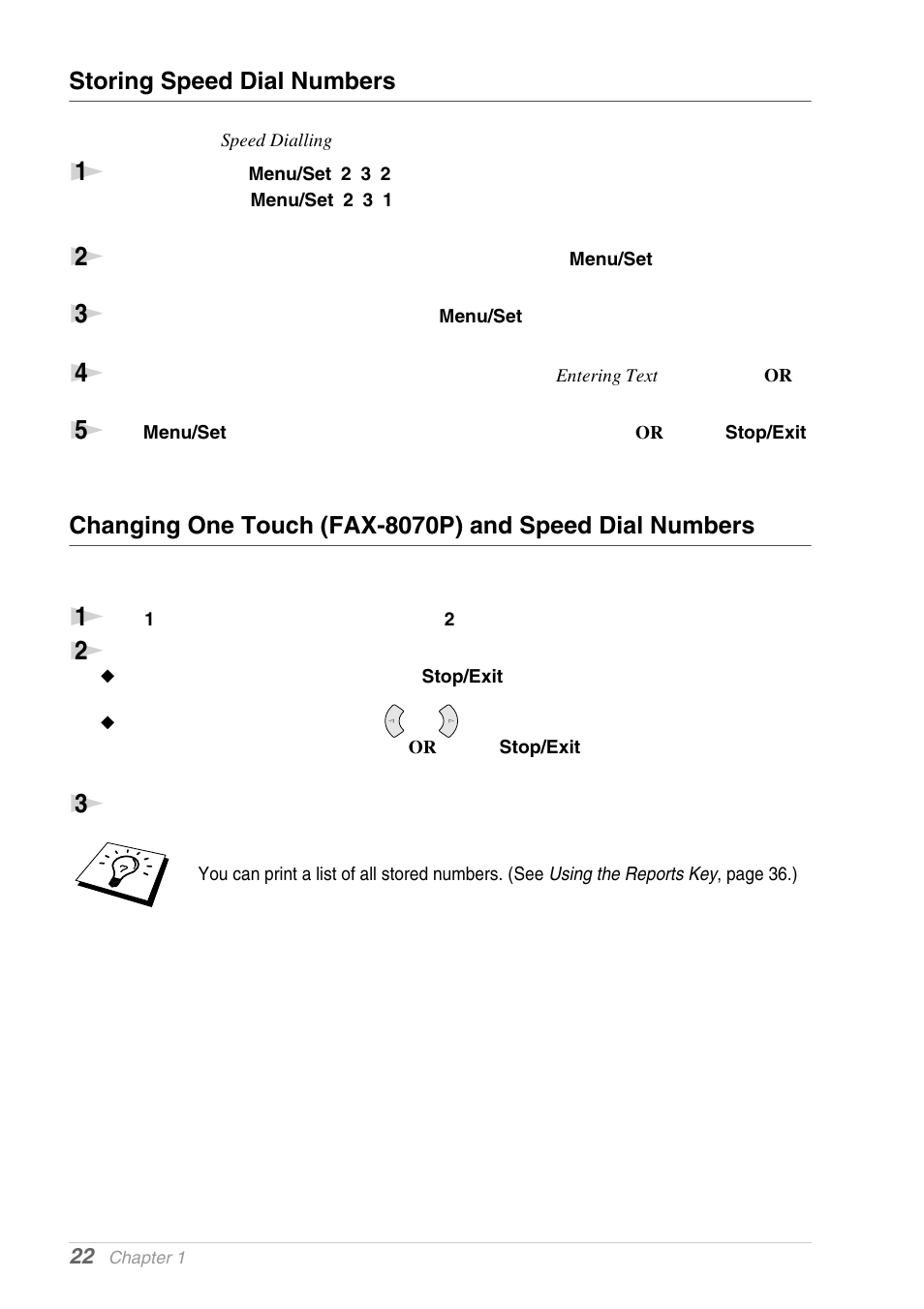 Storing speed dial numbers | Brother MFC-9030 User Manual | Page 31 / 166