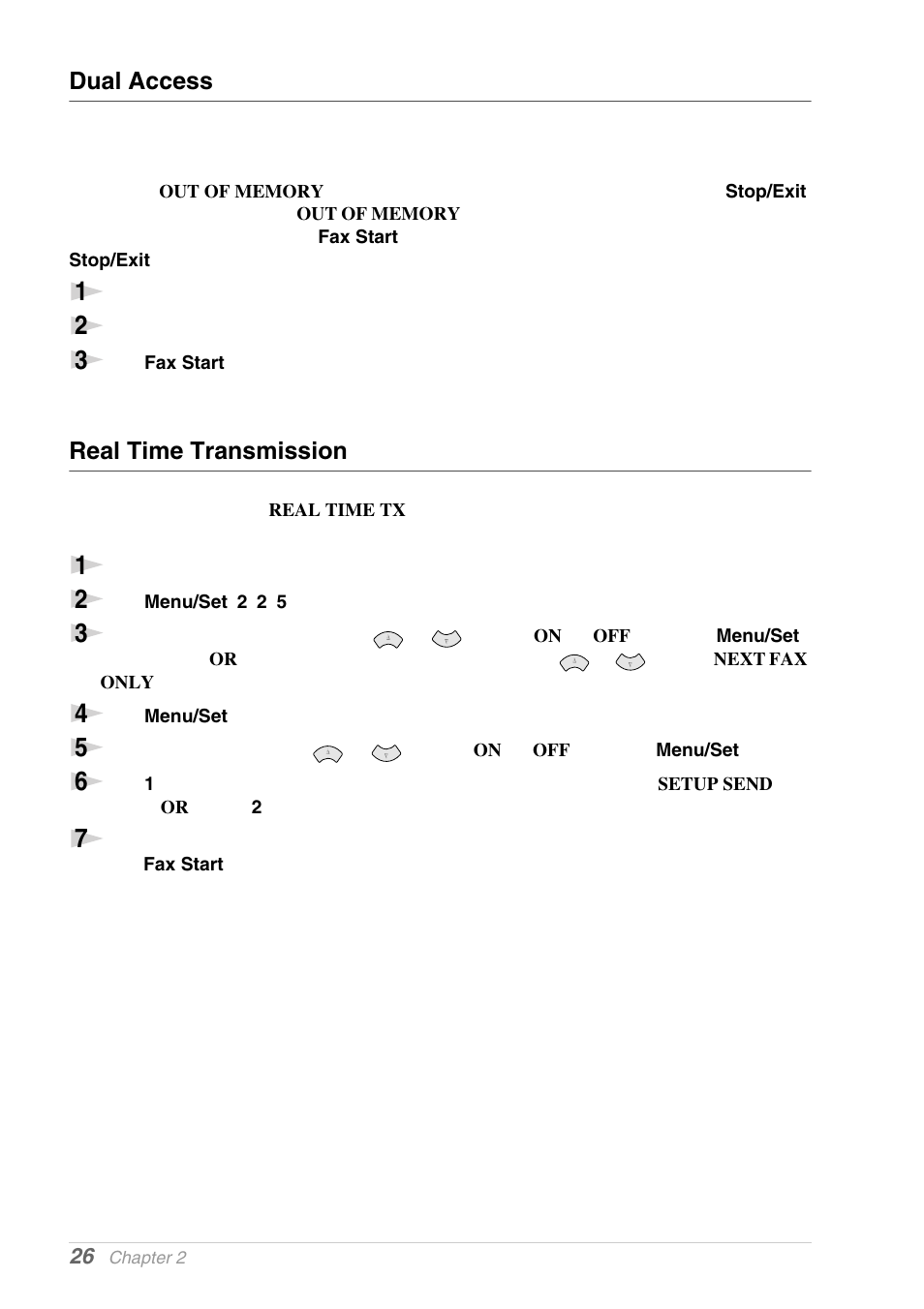 Dual access, Real time transmission | Brother MFC-9030 User Manual | Page 35 / 166