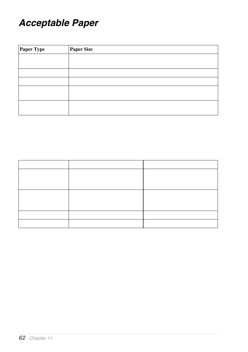 Acceptable paper | Brother MFC-9030 User Manual | Page 71 / 166