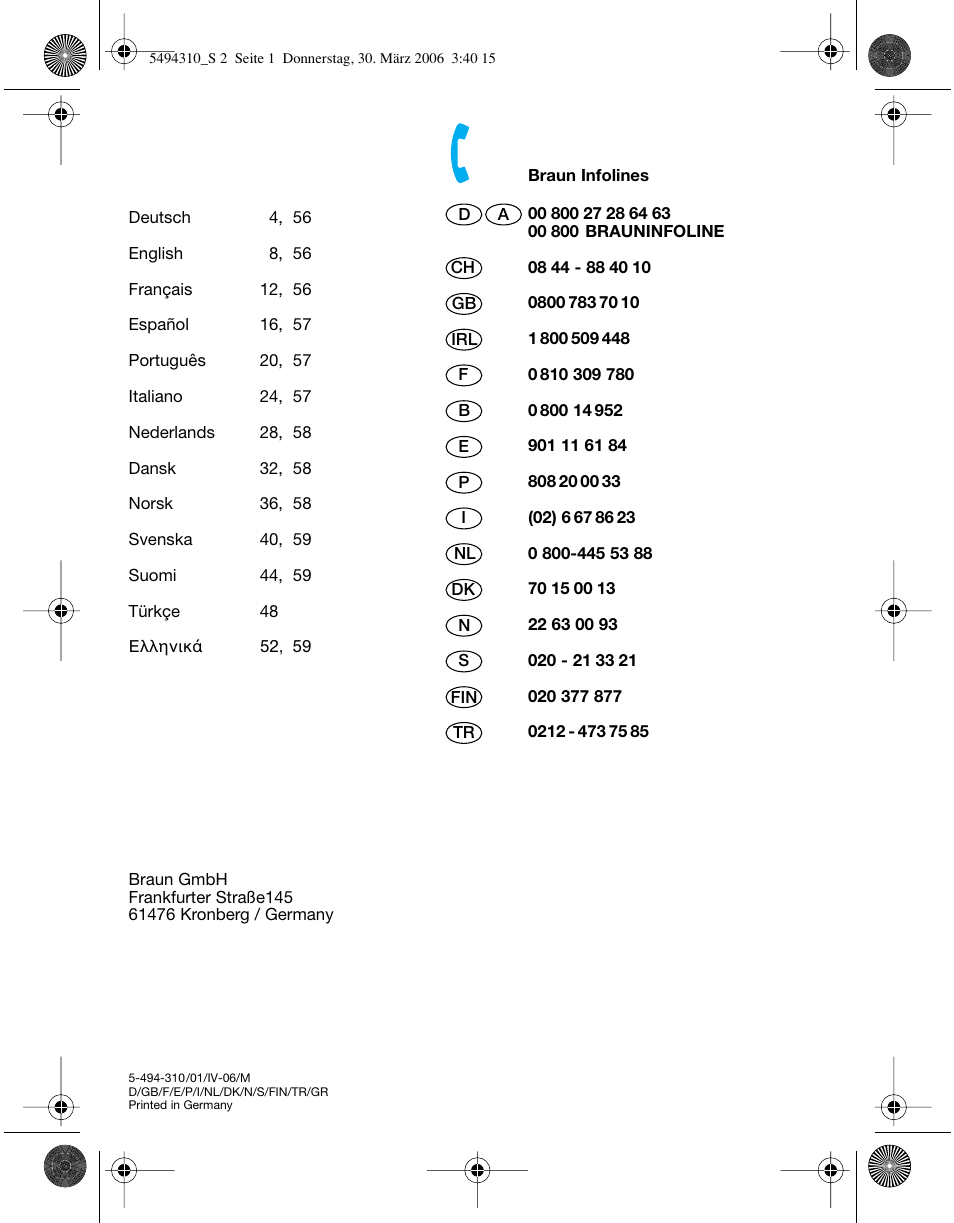 Braun 7475 Syncro User Manual | Page 2 / 59