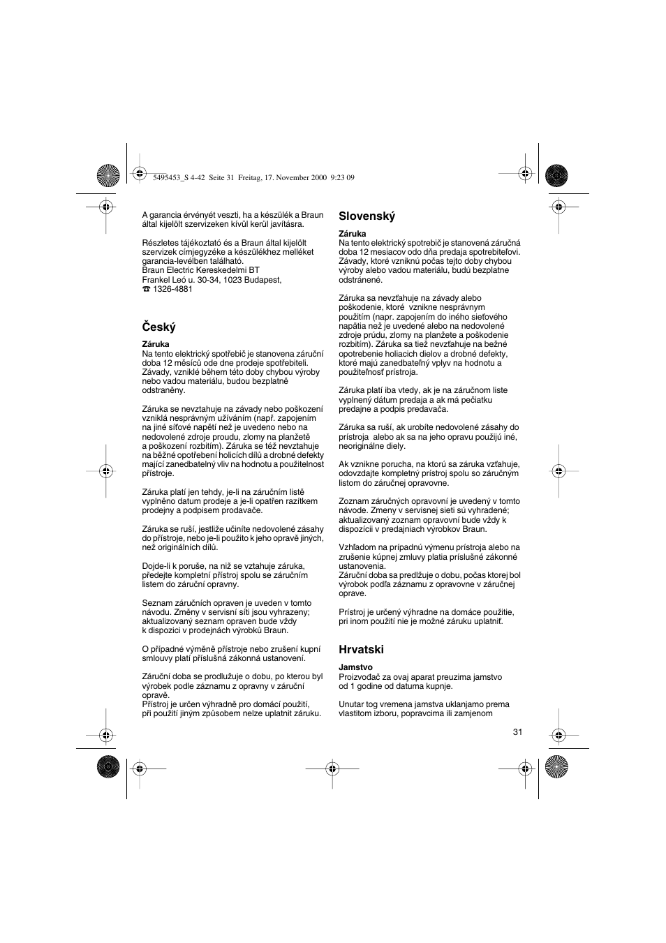 Braun 7015 Syncro User Manual | Page 31 / 38