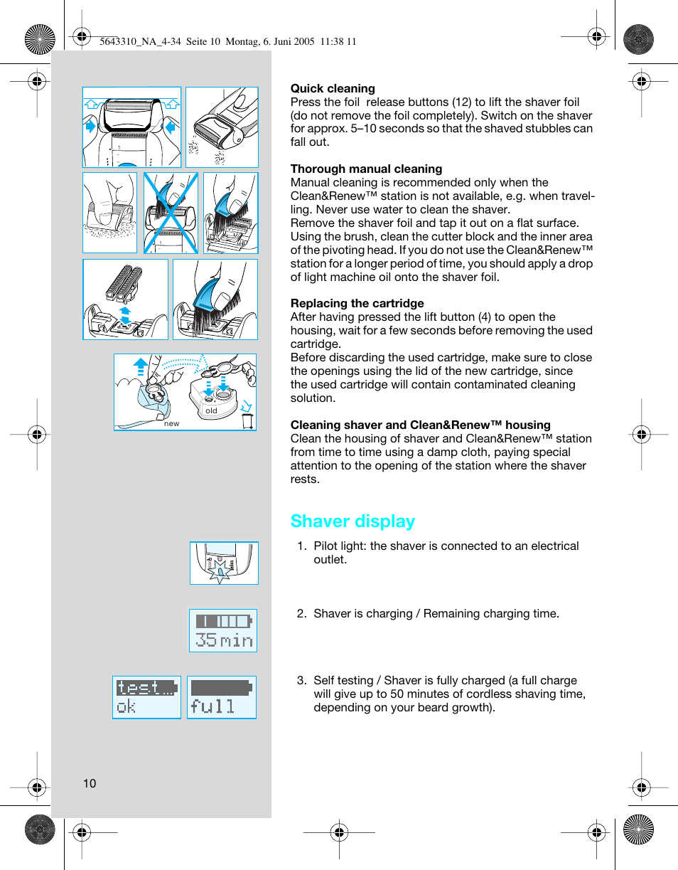 Shaver display | Braun 8595 Activator User Manual | Page 10 / 34