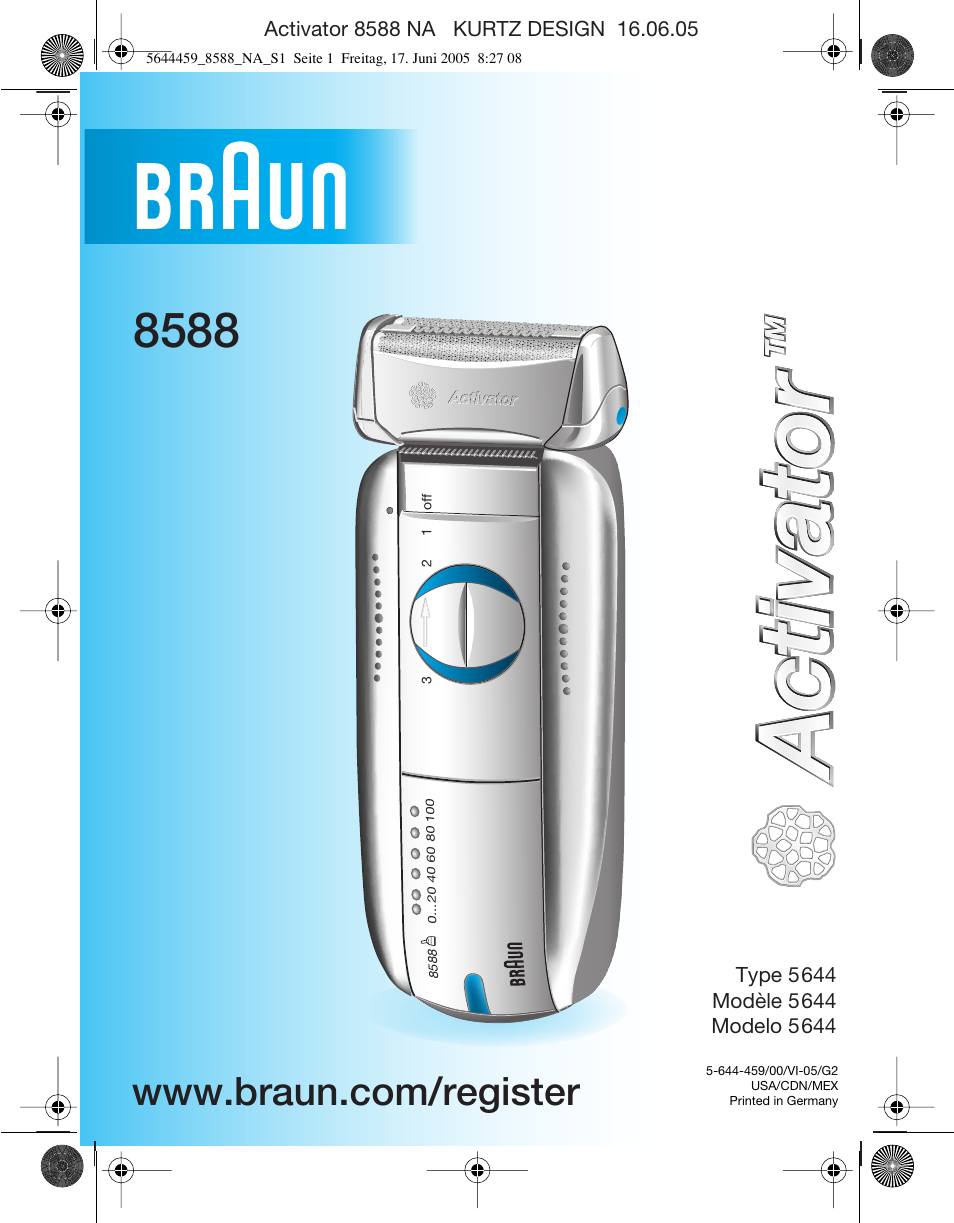 Braun 8588 Activator  EU User Manual | 25 pages