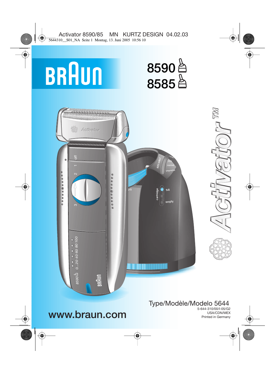 Braun 8585 Activator  EU User Manual | 32 pages