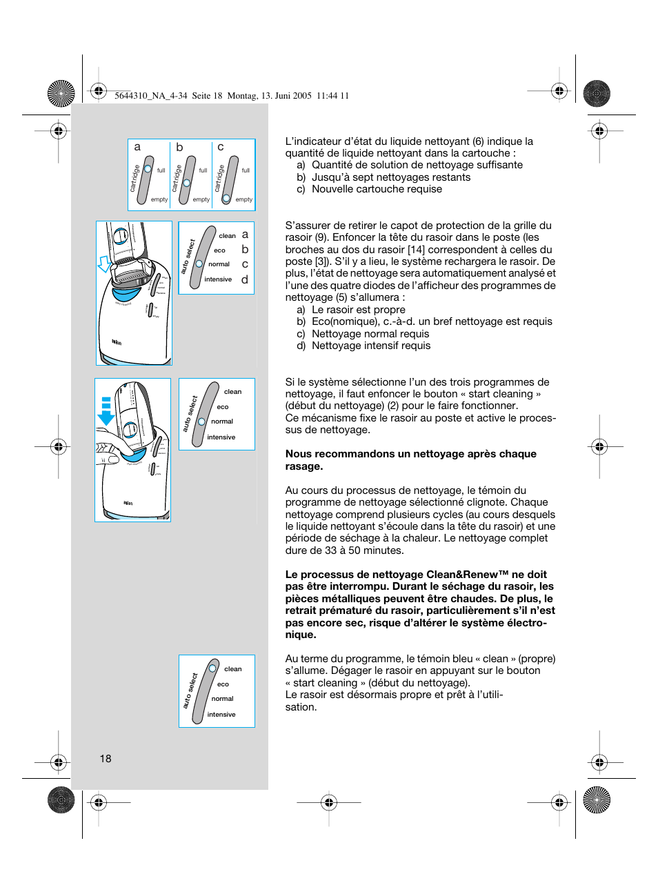 Ab c, Ab c d | Braun 8585 Activator  EU User Manual | Page 18 / 32
