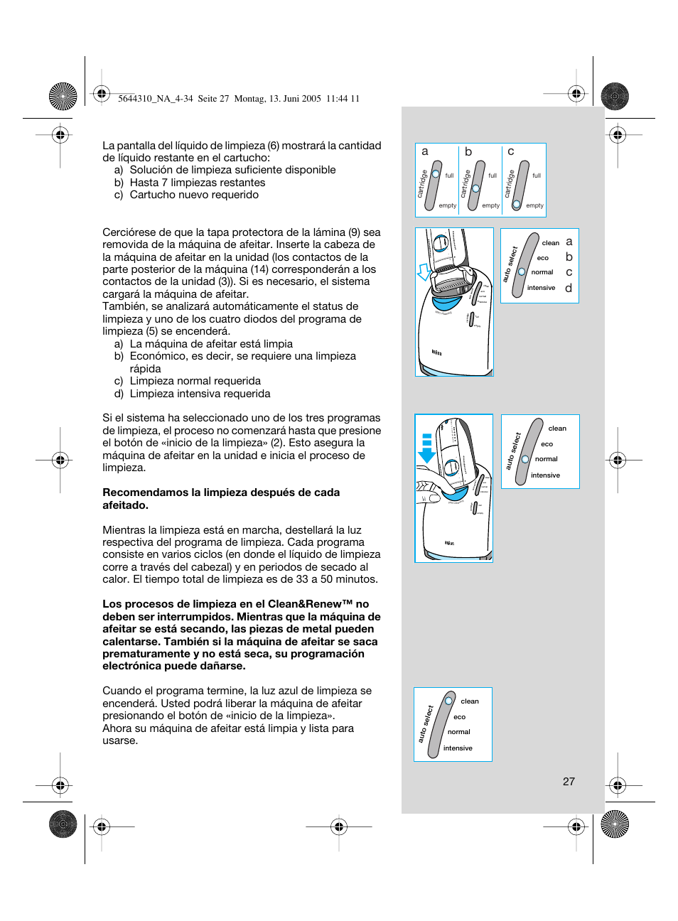 Ab c, Ab c d | Braun 8585 Activator  EU User Manual | Page 27 / 32