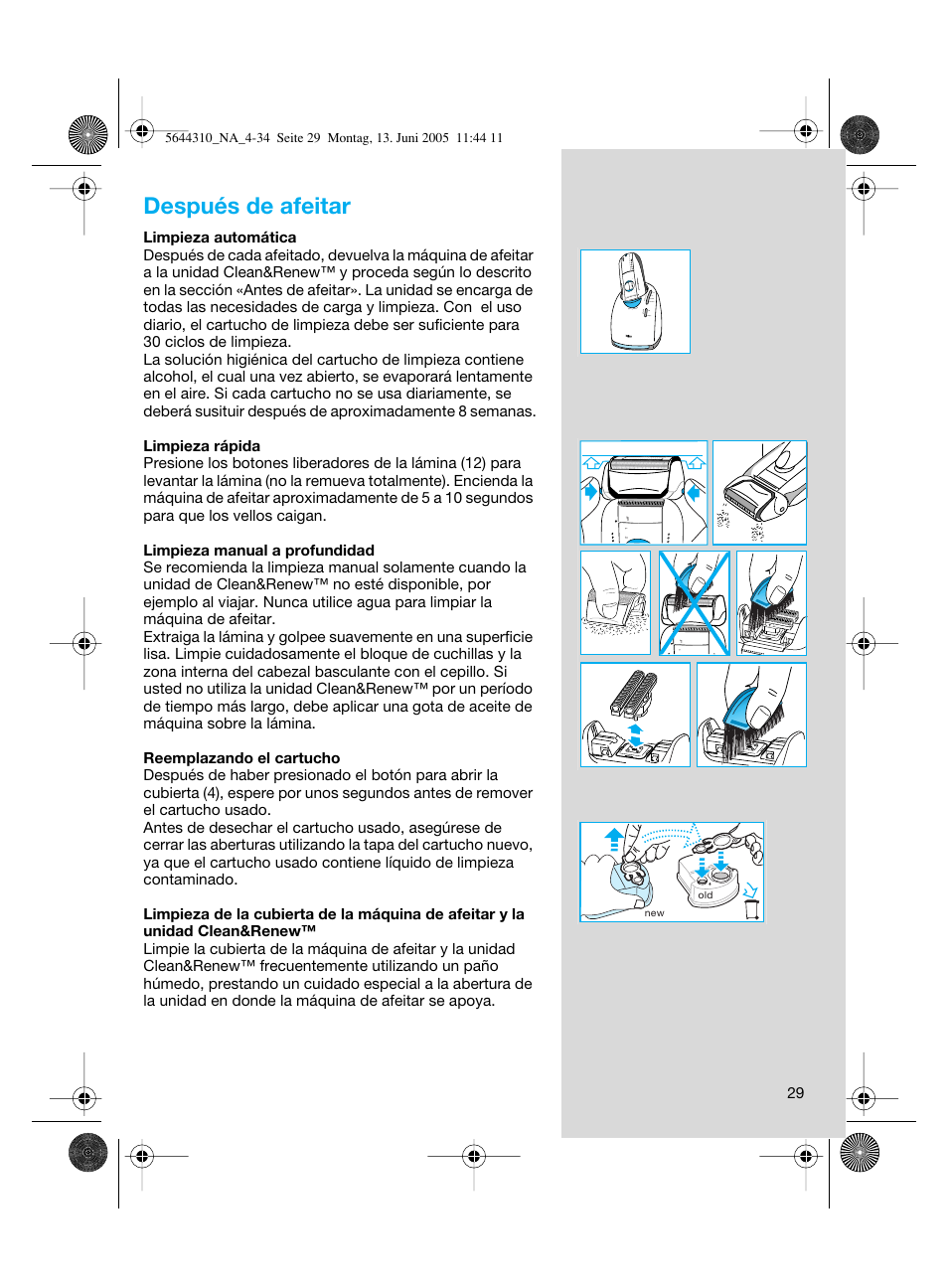 Después de afeitar | Braun 8585 Activator  EU User Manual | Page 29 / 32