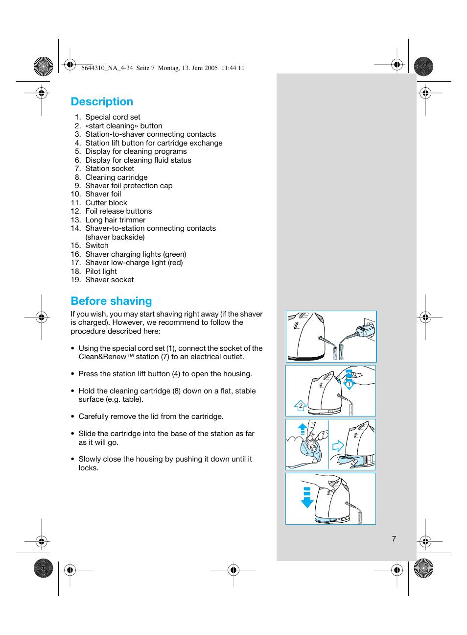 Description, Before shaving | Braun 8585 Activator  EU User Manual | Page 7 / 32