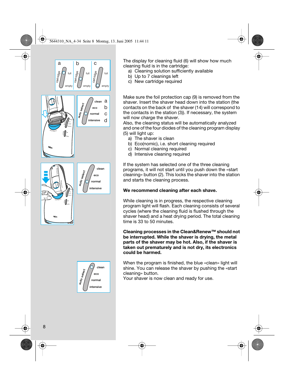 Ab c, Ab c d | Braun 8585 Activator  EU User Manual | Page 8 / 32