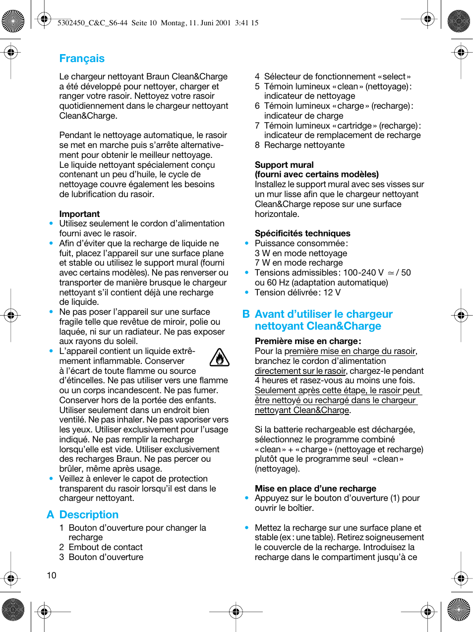 Français, A description | Braun Clean & Charge (Flex Integral) User Manual | Page 9 / 40