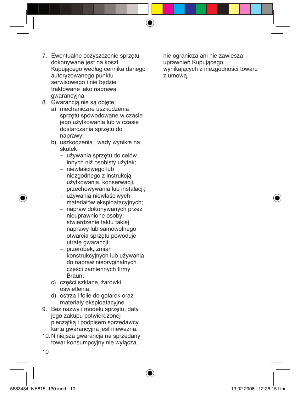 Braun 130 Series 1 User Manual | Page 10 / 32