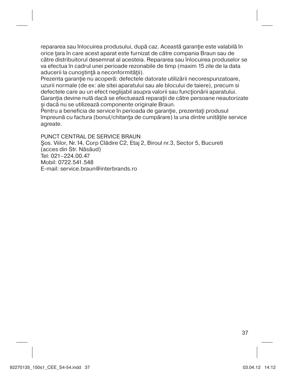 Braun 130s-1-5683 Series 1 User Manual | Page 37 / 52