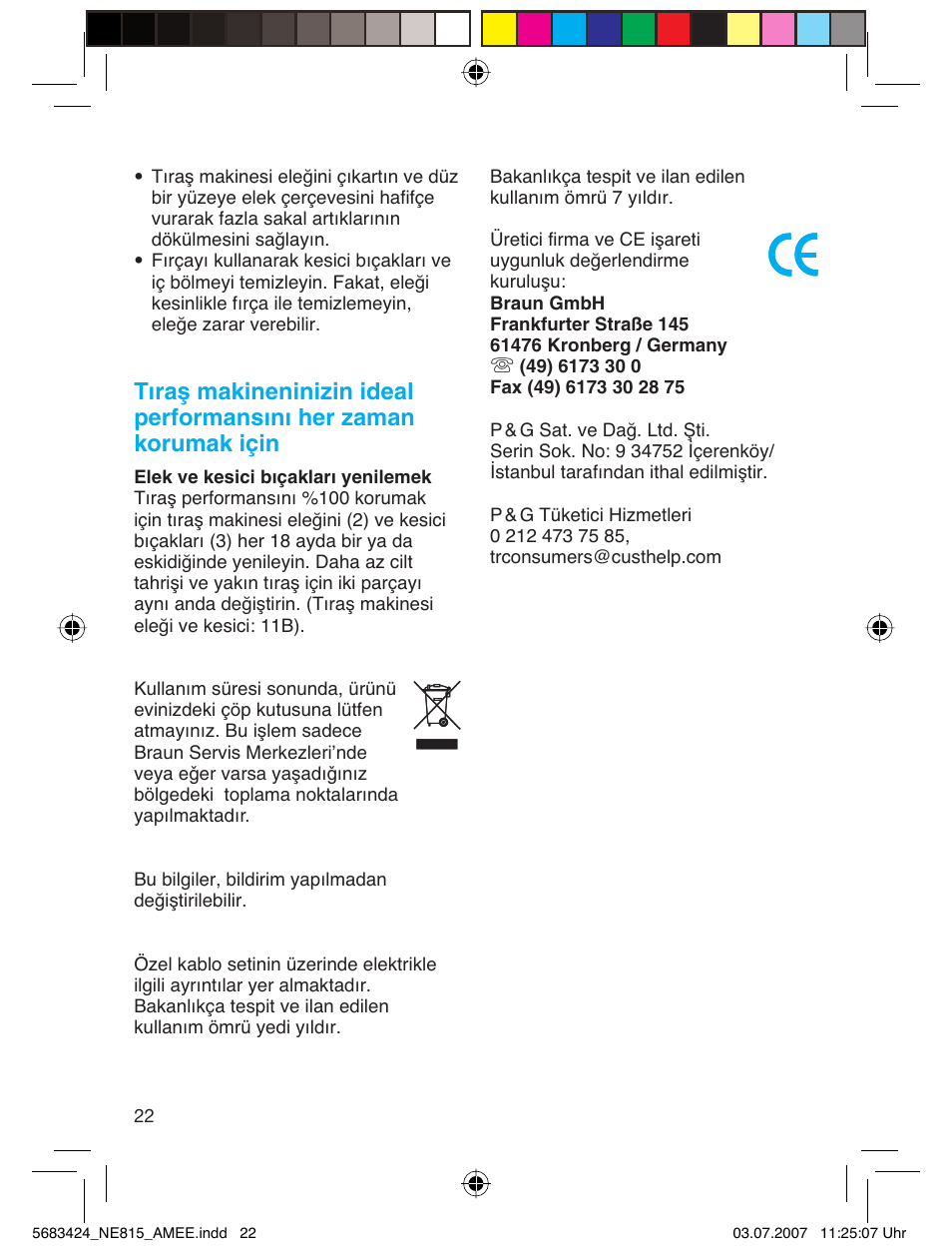 Braun 815 Series 1 User Manual | Page 22 / 32