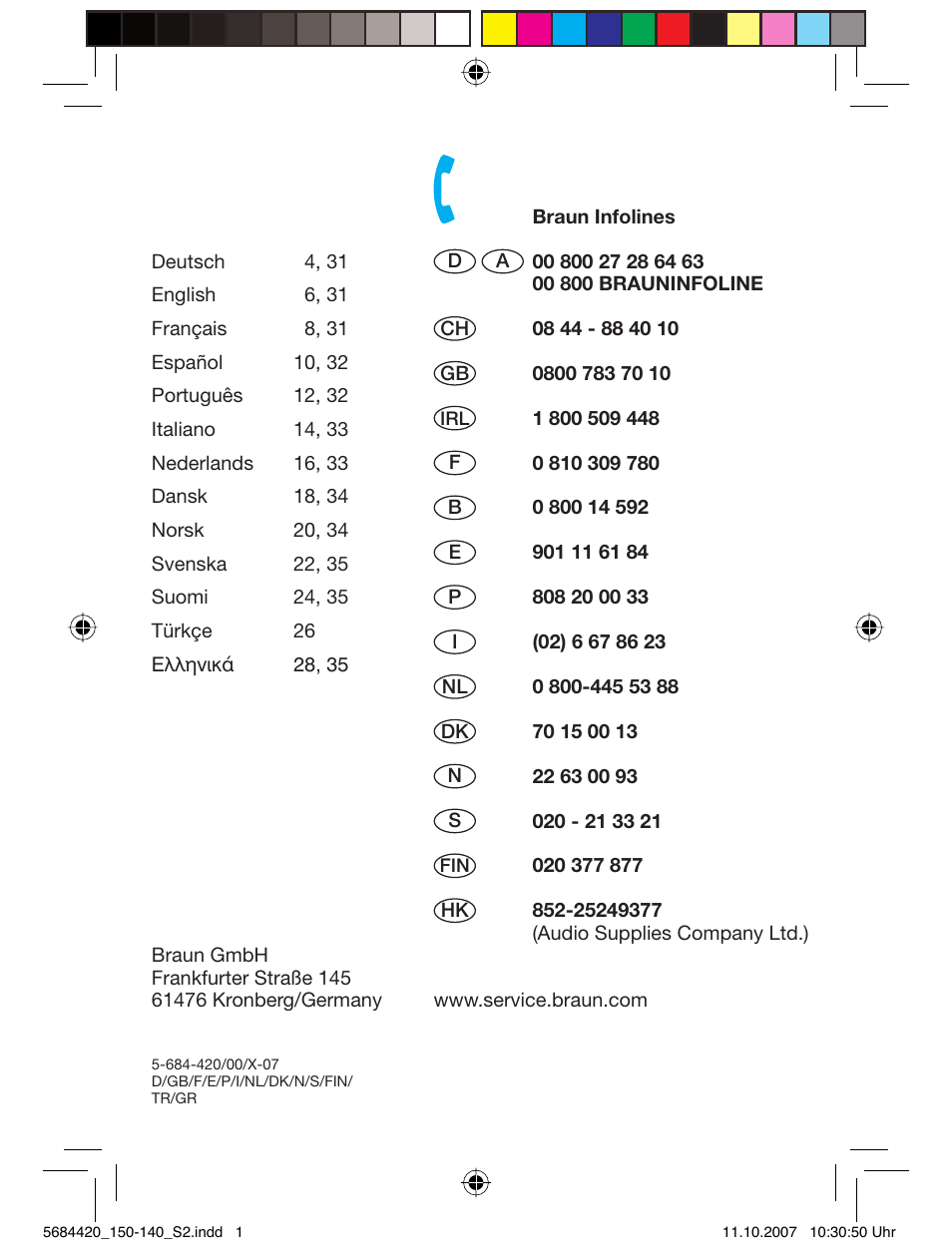 Braun 140-5684 Series 1 User Manual | Page 2 / 36